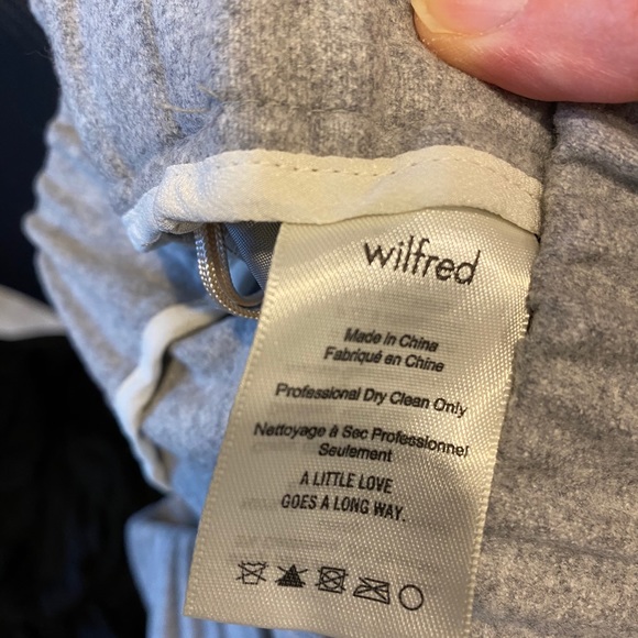 WILFRED | S Turquet Wool Pants Jogger Light Grey Elastic Waist Straight Slim Leg - Picture 6 of 8